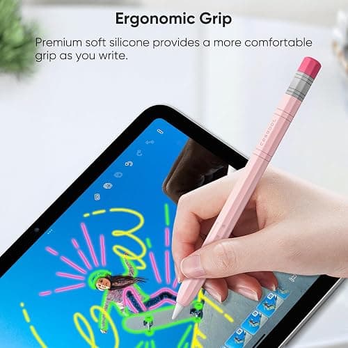 Fintie Silicone Sleeve for Apple Pencil (USB-C), Light Pen Skin Case Cover Soft Protective Anti-Slip Pencil Grip Holder, Supports Magnetic Attachment, Pink thumbnail 5