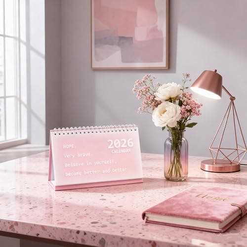 Desk Calendar 2026, Macaron Color 14-Month Writeable Desk Stand Up Calendar Runs from Nov 2025 - Dec 2026, Tear-Off Calendar for Office & Home, Pastel Pink, 8.27" x 6.9" thumbnail 7
