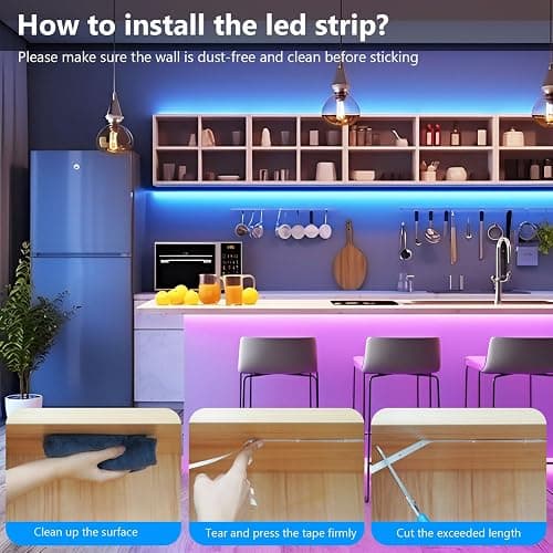 Led Strip Light, 10m Led Lights, Cuttable Led Light Strips with Smart App Control Remote, Music Sync Colour Changing RGB Led Strip Lights for Room Decoration - 10M thumbnail 8