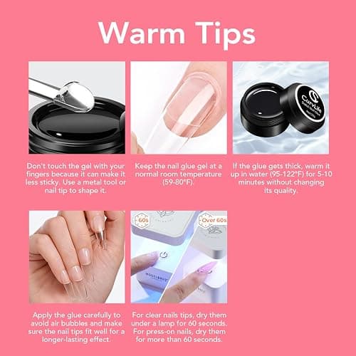 Curvlife Soft Gel Solid Nail Glue-15g for Press On Nails, Upgrade 3 in 1 Soft Gel Full Cover Nail Tips For Strengthen UV Light Cured thumbnail 6