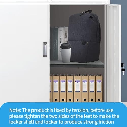 zsttion Adjustable Locker Organizer Shelf, 30LB Load-Bearing Metal Locker Shelf for Schools, Offices, Gyms, Locker Shelf Expandable to Fit Your Locker 11-18” (1, White) - 1 - White thumbnail 3