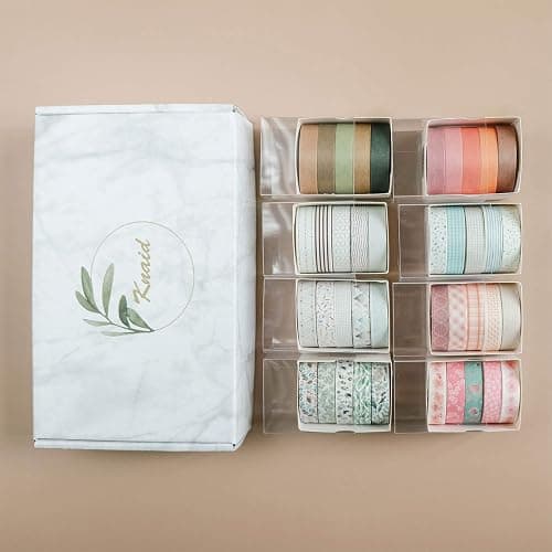 Knaid 40 Rolls of Slim Washi Tape Gift Box Set, Decorative Paper Tapes 10 mm Wide for Scrapbooking, DIY Arts and Crafts, Bullet Journal, Planner, Junk Journal, Notebooks (Pastel) thumbnail 6
