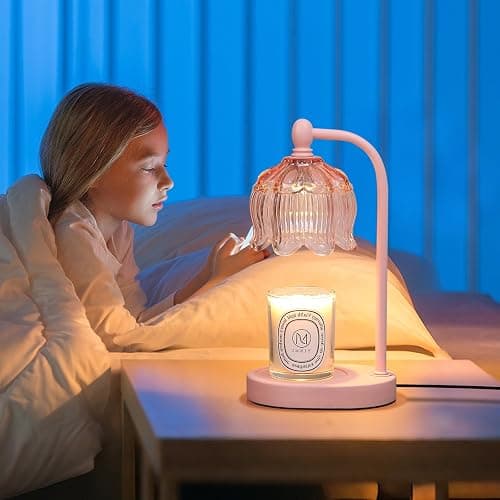 MEIXISUE Pink Candle Warmer Lamp with Timer and Dimmer,Mother's Day Gifts for Mom/Wife, Melt Wax Warmer Lamp with 2 Bulbs for Candle Jars House Warming New Home Decor thumbnail 7