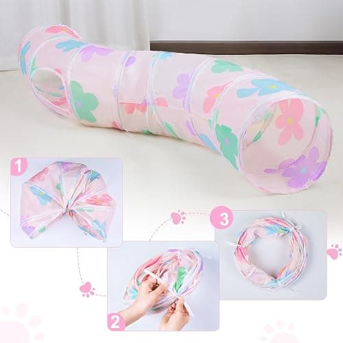 Glittme S-Shape Cat Tunnel, Foldable Cat Tunnels for Indoor Cats | Interactive Bunny Tunnel And Cat Tubes With Crinkle Sounds. Ideal For Kittens, Ferrets And Small Pets To Hide, Play Or Rest thumbnail 5