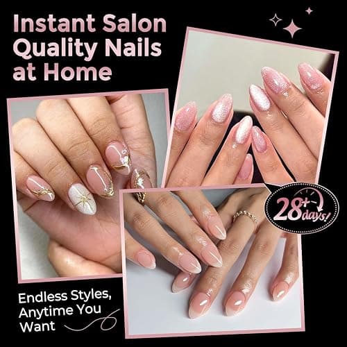 Luckyfairy Short Almond Nail Tips, 240pcs Soft Gel Pre-Shaped Acrylic Fake Nails, Half Matte Full Cover Clear Gelly Press on Flase Nail Tips for Extension Home DIY 12 Sizes Gelly Tips thumbnail 2