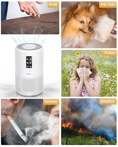 Air Purifiers for Home Large Room up to 1600ft², VEWIOR H13 True HEPA Air Purifier for Bedroom with night light, Fragrance Sponge, Sleep Mode, Timer, Lock, Air Cleaner for Wildfire Smoke Odor Dander thumbnail 8