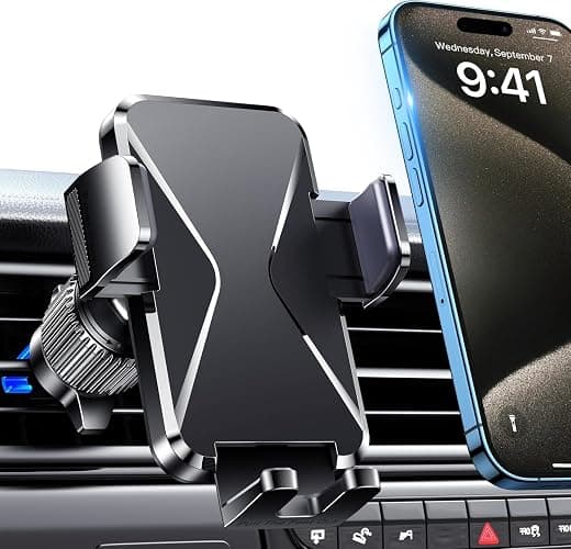 Qifutan Cell Phone Holder for Car Mount Car Vent Phone Mount, 360° Rotatable, Hands-Free Air Vent Holder for iPhone Smartphones Camera Mounts(4-7 Inch) - Image 1