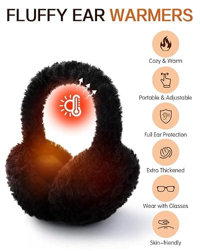 Trifabricy EarMuffs for Women Winter Faux Fur Warm Earmuffs Cute Foldable Ear Covers Cold Weather Fluffy Ear Warmers thumbnail 4