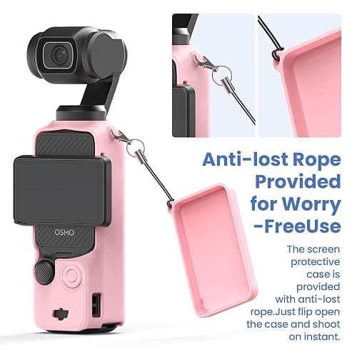 Silicone Protective Case Cover for DJI Osmo Pocket 3 Accessories (Pink) thumbnail 6