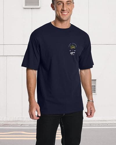 Mens Graphic T-Shirts Short Sleeve Palm Tree Print Summer Top Crewneck Cotton Casual California Tees for Men thumbnail 3