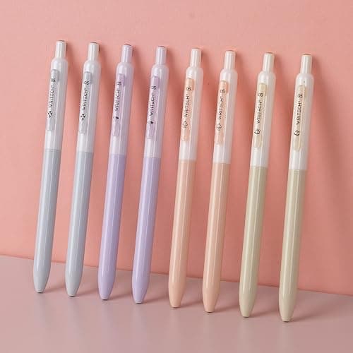 WRITECH Gel Pens Fine Point:0.5mm Silent Retractable Extra Fine Needle Point Smooth Writing Pen Dual Tip Highlighter Markers: Aesthetic Fine & Chisel Tip thumbnail 3