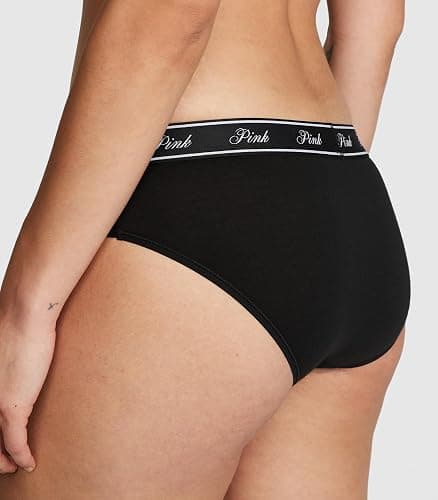 Victoria's Secret PINK Women's Cotton Logo Hipster Underwear, Moderate Coverage Panties for Women, Multi Pack (XS-XXL) thumbnail 3
