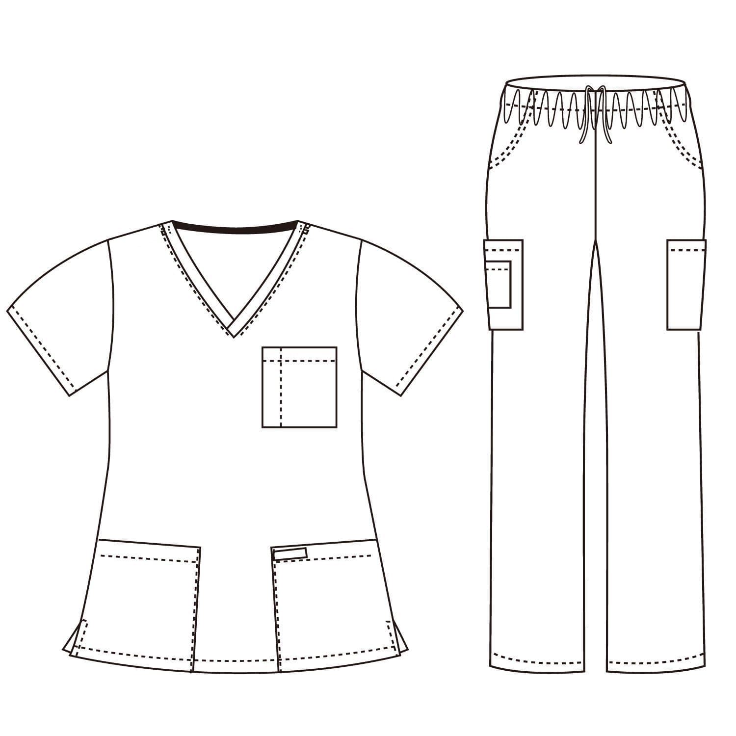 Dagacci Scrubs Medical Uniform Women and Man Scrubs Set Medical Scrubs Top and Pants - X-Small - Lavender thumbnail 5