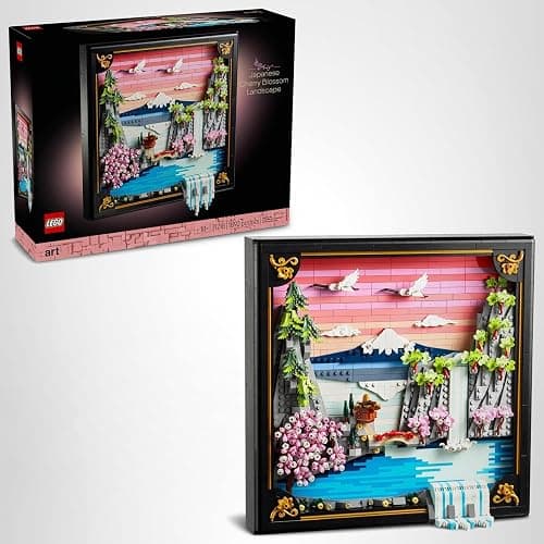 LEGO Art Japanese Cherry Blossom Landscape Building Set for Adults - Room Decoration & Gift for Women & Men, Ages 18+ - Framed Wall Decor, Stand or Hang to Display - 31218 thumbnail 8
