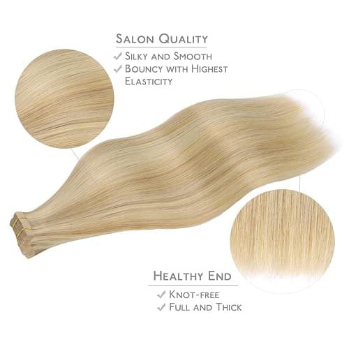 WENNALIFE Tape in Hair Extensions Human Hair, 20pcs 50g 18 inch Light Blonde Highlighted Golden Blonde Remy Hair Extensions Straight Human Hair Tape in Extensions Skin Weft thumbnail 4