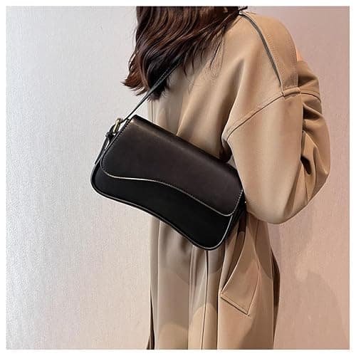 Shoulder Bag for Women Y2K Trendy Purse Vegan Leather Hobo Handbags Clutch Saddle Bag with 2 Removable Strap thumbnail 2