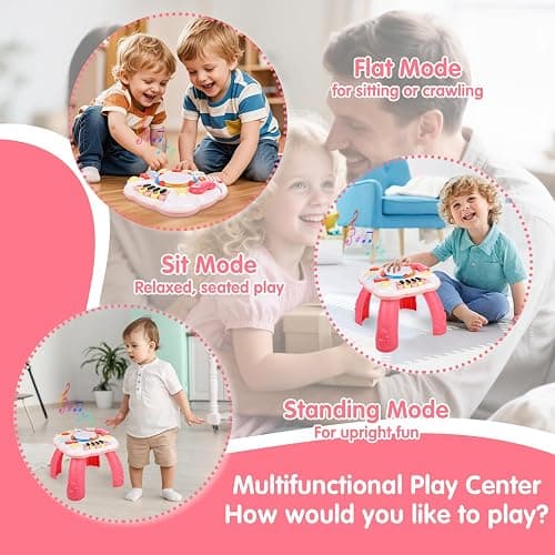Dahuniu Baby Toy- Engaging Baby Activity Center for 6 12 18 Months Old- Safe, Sturdy, and Fun (11.8 x 11.8 x 12.2 inches), (Pink) thumbnail 5