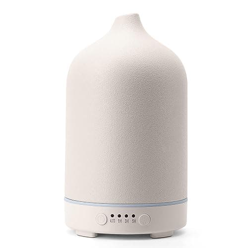 Diffuserlove Ceramic Diffuser 250ML Essential Oil Diffusers Aromatherapy Essential Oil Diffuser for Room Air Diffuser for Home Bedroom Stone Diffuser (White Big Size 250ml) - Image 1