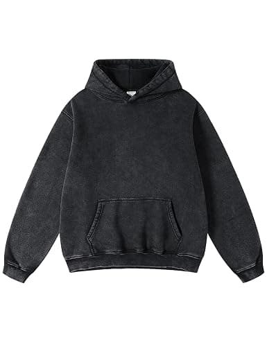 Iwing Mens Womens Oversized Acid Wash Hoodie Sweatshirt Heavyweight Fleece Hoodies Unisex Vintage Washed Sweatshirt 2025 - Image 1