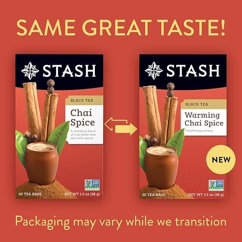 Stash Tea Chai Tea Variety Pack Sampler Assortment - Caffeinated, Non-GMO Project Verified Premium Tea with No Artificial Ingredients, 18-20 Count (Pack of 6) thumbnail 4