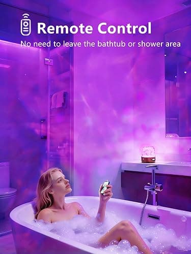 Spa-Like Shower Lamp, Bluetooth Speaker Waterproof Lamp, Rechargeable Lumena Lamp with Remote & Touch Control, 16 Colors Ocean Wave Projector Light with White Noise for Shower, Bathroom, Bathtub thumbnail 5
