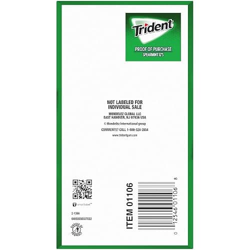 Trident Spearmint Sugar-Free Chewing Gum, 12 Packs of 14 Pieces (168 Total Pieces) thumbnail 23