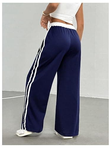 SOLY HUX Girl's Baggy Pants Y2k Number Striped Wide Leg Sweatpants Casual Streetwear thumbnail 2