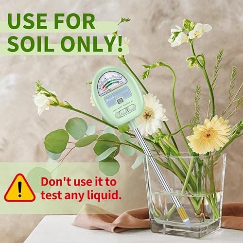 Soil Moisture Meter,4-in-1 Soil Ph Meter, Soil Tester for Moisture, Light,Nutrients, pH,Soil Ph Test Kit, Great for Garden, Lawn, Farm, No Battery Required, Gifts for Plants Lover thumbnail 6
