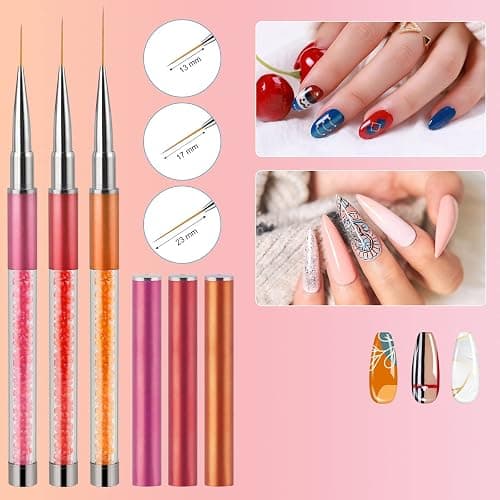 Artdone Nail Art Brushes Set,6PCS Nail Art Liner Brushes For Gel Nail polish Design pen,Nail Drawing Pens For Nail Art Tools Design Pen Small Detail Brushes thumbnail 2