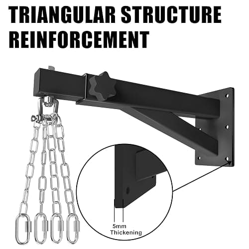 VivaZen Adjustable Heavy Duty Bag Hanger,Wall Mount Punching Bag Hanger,Thickened Steel Plate and Stainless Steel kit for Home Gym Indoor Outdoor (Supports up to 900Ib) thumbnail 3