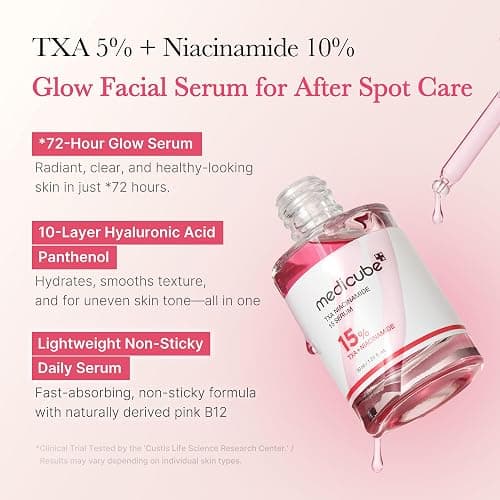 medicube TXA+Niacinamide 15% Glow Facial Serum for After Spot Care | All-in-One Daily Korean Skincare | Uneven Skin Tone, Texture, and Hydration Care | High-Potency Tranexamic Acid 5% | 1.01 fl.oz thumbnail 2
