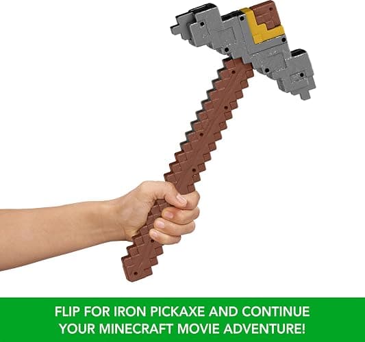Mattel Minecraft Sword and Pickaxe 2-in-1 Toy, Button-Activated Click and Switch Role-Play Accessory Inspired by A Minecraft Movie thumbnail 5
