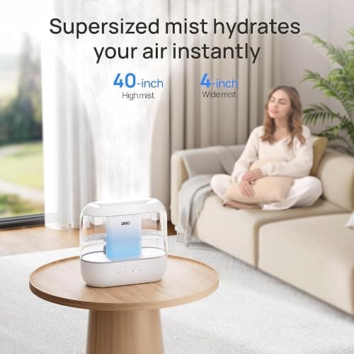 DREO Humidifiers for Bedroom, Top Fill 4L Supersized Cool Mist Humidifier, 36H Runtime, 28 dB Quiet Ultrasonic Air Humidifier for Large Room, Plants, Baby Nursery, Indoor, Night Light, Easy to Clean thumbnail 9