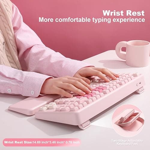 🌷YUNZII B87 Wireless Mechanical Keyboard (Get the cocoa cream V2 switches) thumbnail 9