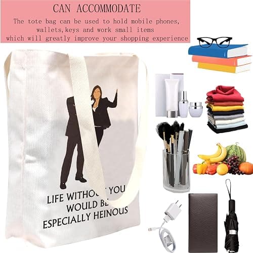 POFULL SVU TV Show Gift Law Crime Merch Law Detective Team Gift Life Without You Would Be Especially Heinous Tote Bag (LIFE WITHOUT) thumbnail 6