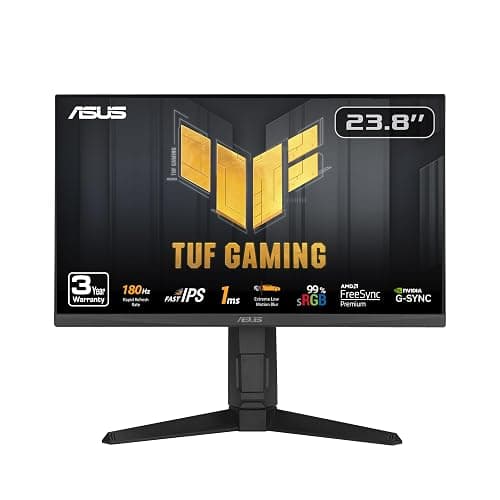 ASUS TUF Gaming 24” (23.8” viewable) 1080P Monitor (VG249QL3A) - Full HD, 180Hz, 1ms, Fast IPS, ELMB, FreeSync Premium, G-SYNC Compatible, Speakers, DisplayPort, Height Adjustable, 3 Year Warranty - Image 1