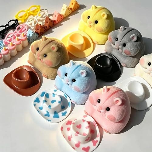 6-Pack Handmade Taba Squishy Hamster Toy, Cute Squishy Hamster Fidget Toy, Realistic Hamster Toy, Soft Silicone Mochi Furry Toy, Stress Relief Gift for Adults & Kids, Sensory Anxiety Plushie(6 colors) thumbnail 7