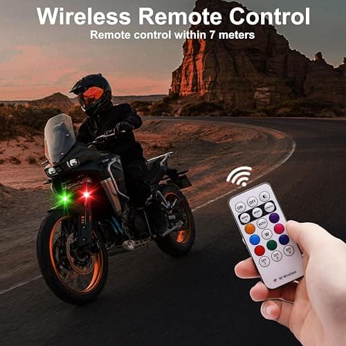 4PCS Wireless LED Strobe Lights with Remote Control, 8 Colors USB Charging Waterproof Anti-Collision Led Emergency Warning Lights for Car Motorcycle Drone Aircraft Bike thumbnail 3