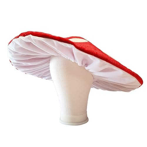 Dreamstall Mushroom Hat Costume Cosplay Accessory Party Hat Cap, Oversized with Wired Brim (Red) thumbnail 3