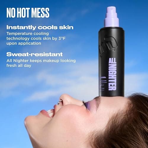 Urban Decay All Nighter Waterproof Makeup Setting Spray - Natural Finish, Up to 24HR Wear, Ultra-Fine Facial Mist, Hydrating Foundation Face Primer, Smudge-Proof, Transfer-Resistant, with Glycerin thumbnail 9