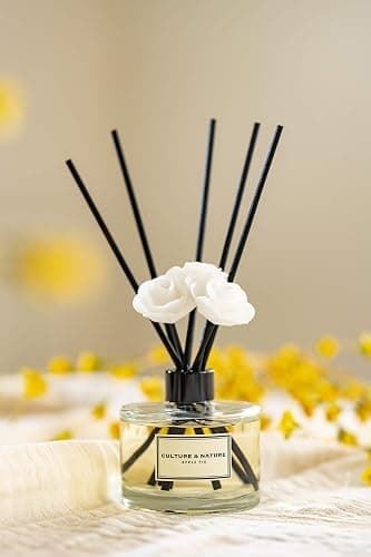 CULTURE & NATURE Reed Diffuser Set 6.7oz (200ml) Clean Cotton Scented Diffuser with Sticks Home Fragrance Reed Diffuser for Bathroom Shelf Decor thumbnail 4
