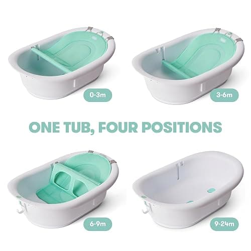 Frida Baby 4-in-1 Grow-with-Me Baby Bathtub, Baby Tub for Newborns to Toddler with Removable Bath Seat & Backrest for Bath Support in Tub thumbnail 6