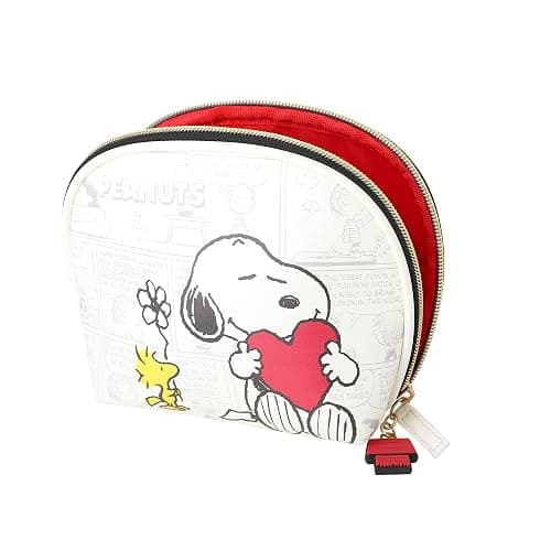 SALLY ROSE Peanuts Snoopy Makeup Bag | Large Dome Cosmetic Bag with Woodstock and Comic Print thumbnail 5