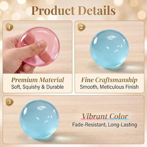 Coconut Oil Squishy, Coconut Oil Stress Ball – Super Soft, Handmade Slow Rising Fidget Squeeze Toy for Stress Relief, Squeeze the Stress Away (Blue) thumbnail 7