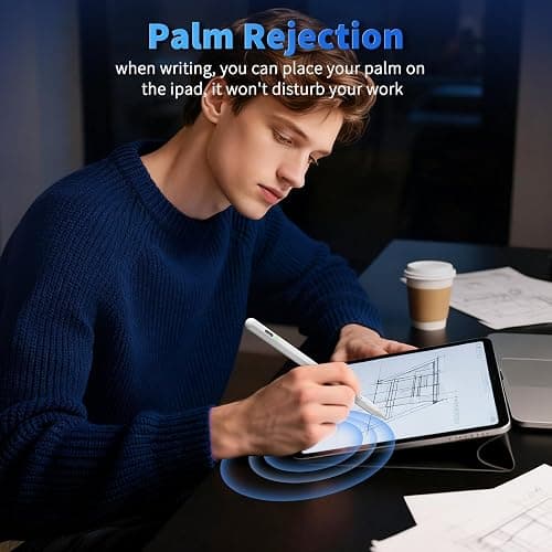 iPhone iPad Pencil for iOS & Android Touch Screens, New Designed 15 Mins Fast Charge Universal Stylus Pen for Apple iPad Pro, Air, Mini, (Palm Rejection) iWatch, iPhone, Samsung, Tablet All Devices thumbnail 8