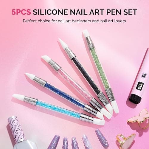 MelodySusie 5 Pcs Nail Art Sculpture Pen Acrylic Dual Tipped Brushes for Resin Nail Art Tools for Design Nail Foil Carving Drawing Effect Shaping Drawing Nail Tools for Home Salon thumbnail 6