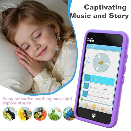 MOMILLA Kids Smart Phone Toys for Girls, 3.97” Touchscreen, Dual Cameras with Stickers, 200+ Games & 16GB Storage, Christmas Birthday Gifts for Kids Age 3-10, Educational Mini Toddler Play Phone Toy thumbnail 5
