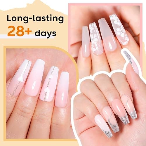 Nicedeco Rubber Base Gel Polish for Nails, Hema Free, Cruelty Free, Vegan, 12 Pcs Rubber Gel Nail Strengthener Nude Pink Nail Polish Kit 2 thumbnail 4