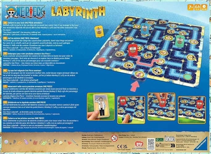 Ravensburger One Piece Labyrinth - A Strategic Maze Challenge Featuring Monkey D. Luffy and Crew - Fun Family Game for 2-4 Players - Ages 7 and Up thumbnail 2