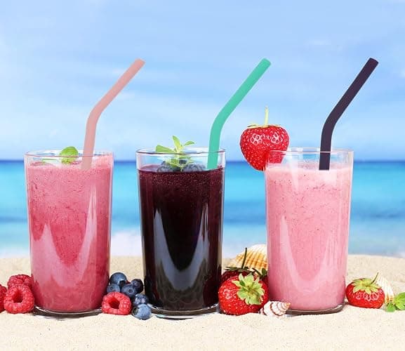 Senneny Set of 12 Silicone Drinking Straws for 30oz and 20oz - Reusable Silicone Straws BPA Free Extra Long with Cleaning Brushes- 6 Straight + 6 Bent- 6mm diameter thumbnail 4